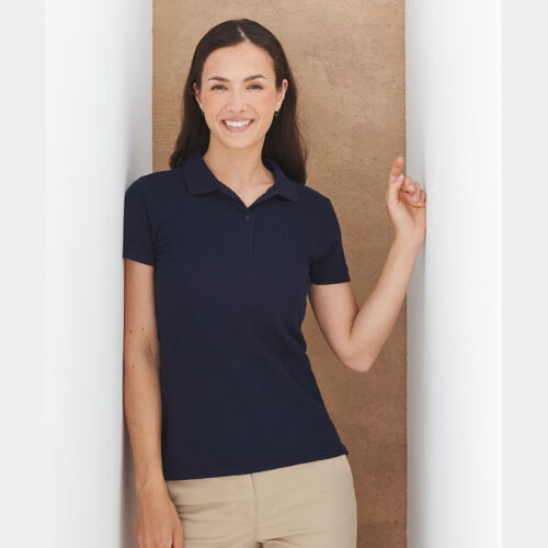 Women's micro-fine piqué polo shirt Thumbnail