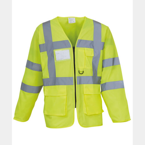 Hi-vis executive long sleeve waistcoat (HVJ800) Thumbnail
