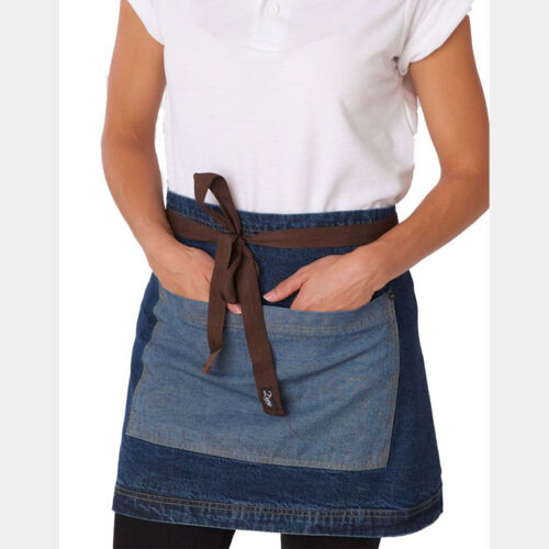 Washed Denim Contrast Waist Apron Thumbnail
