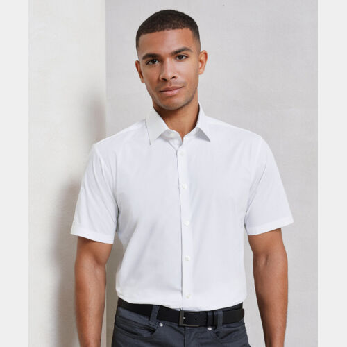 Stretch fit cotton poplin short sleeve shirt Thumbnail