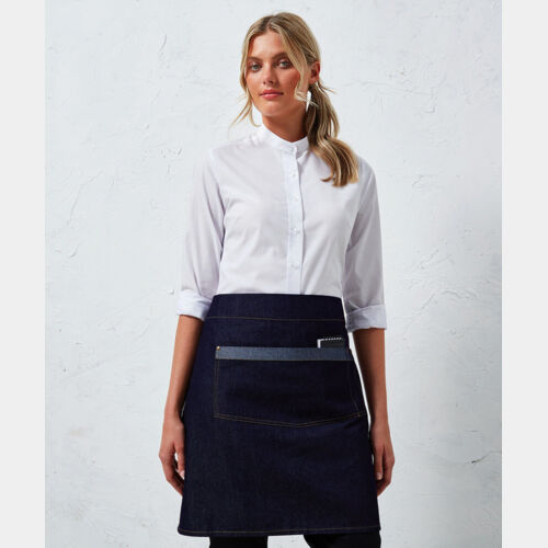 Domain contrast denim waist apron Thumbnail