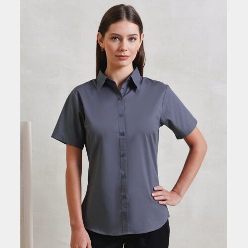Women's short sleeve poplin blouse Thumbnail